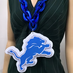 Oversize Sports Fan Chain Team Logo Pendant Necklace – Perfect Gift for Fans Game Day Decoration