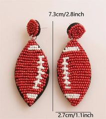 Game Day Beaded Sports Earrings – Handmade Football, Basketball & Soccer Fan Jewelry