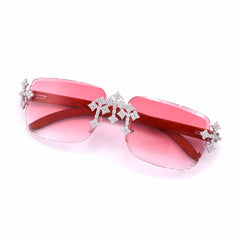 925 Sterling Silver Bling Cross Moissanite Sunglasses