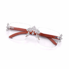 925 Sterling Silver Bling Cross Moissanite Sunglasses