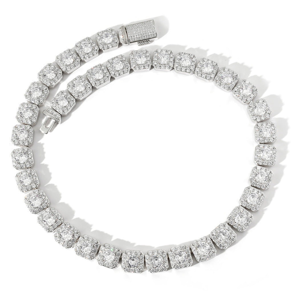 S925 Iced Out Moissanite Cuban Chain
