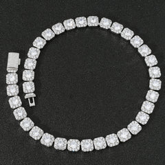 S925 Iced Out Moissanite Cuban Chain