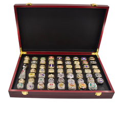 Complete 59 - Piece Super Bowl Championship Ring Collection (1966 - Top Detail Close-Up
