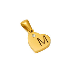 Stainless Steel Heart Initial Pendant
