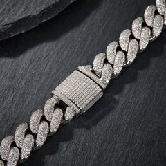 S925 Moissanite Bubble Cuban Chain