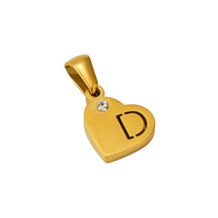 Stainless Steel Heart Initial Pendant