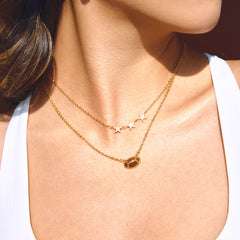 Star & Football Charm Layered Necklace