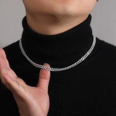 925 Silver Classic Moissanite Cuban Link Necklace