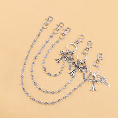 Gothic Wallet Chain for Jeans – Punk Y2K Pants Chain with Cross Charms