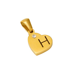 Stainless Steel Heart Initial Pendant