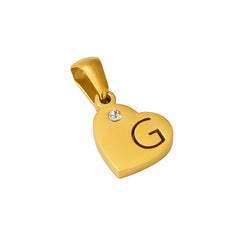 Stainless Steel Heart Initial Pendant