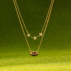 Star & Football Charm Layered Necklace