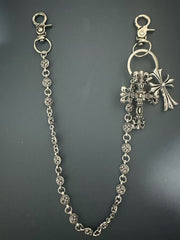 Gothic Wallet Chain for Jeans – Punk Y2K Pants Chain with Cross Charms