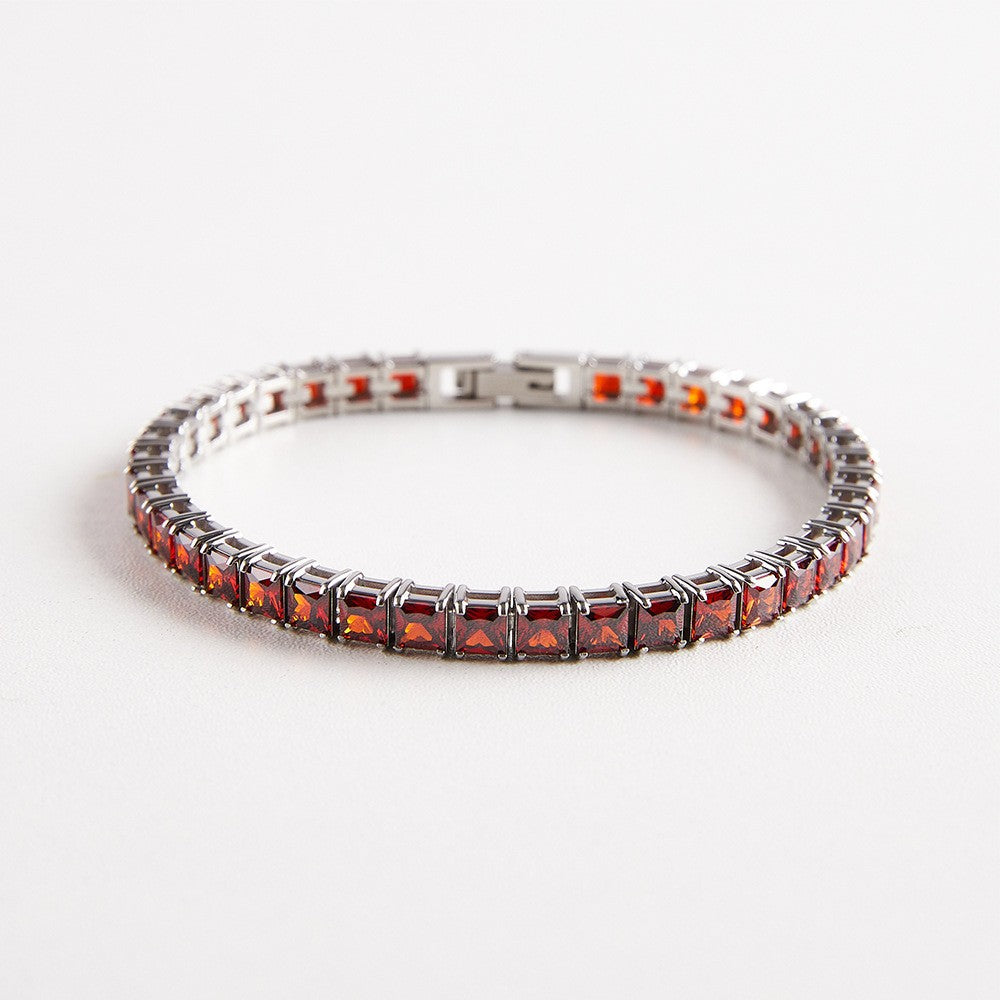 Rainbow Square Tennis Bracelet