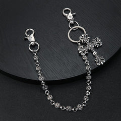 Gothic Wallet Chain for Jeans – Punk Y2K Pants Chain with Cross Charms