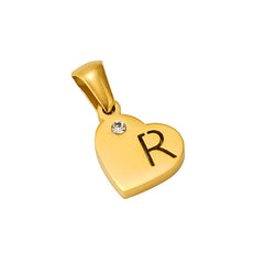 Stainless Steel Heart Initial Pendant