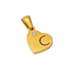 Stainless Steel Heart Initial Pendant