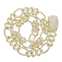 Iced out Cuban Link Chain with ONE WAY Pedant
