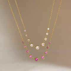 18K Gold Plated Zircon Statement Necklace