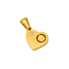 Stainless Steel Heart Initial Pendant
