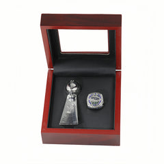 2025 Seattle Seahawks Championship Ring & Trophy Set - New Release Limited Edition - Top Detail Close-Up