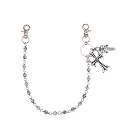 Gothic Wallet Chain for Jeans – Punk Y2K Pants Chain with Cross Charms