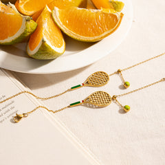 Gold Tennis Racket Necklace / Bracelet