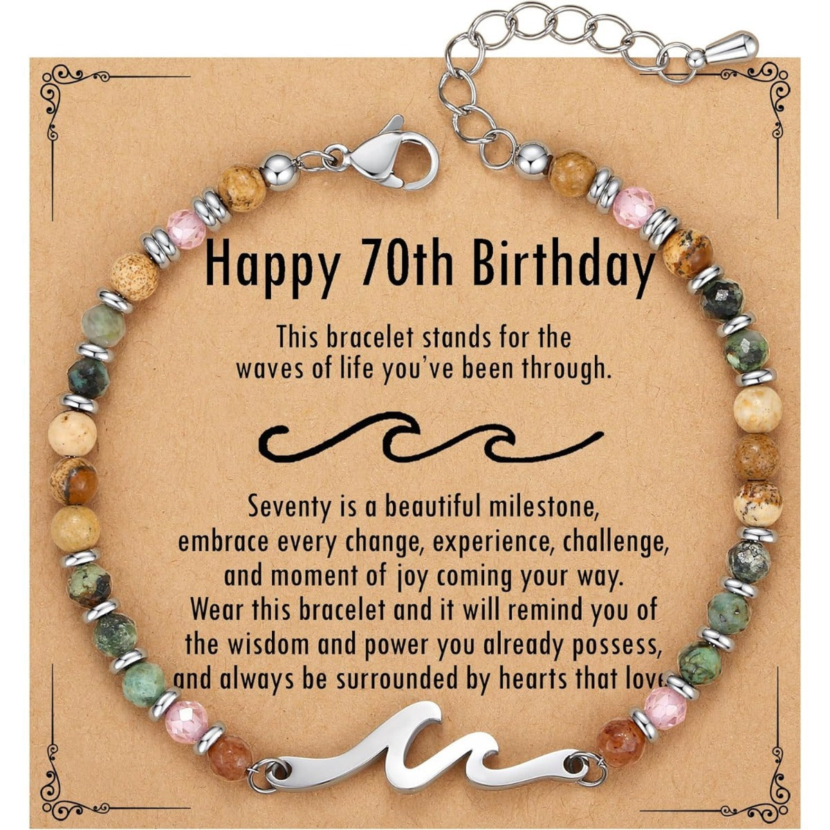Ocean Wave Bracelet - Adjustable Beaded Bracelet with Wave Charm, Perfect Gift for Her - Lifestyle View
