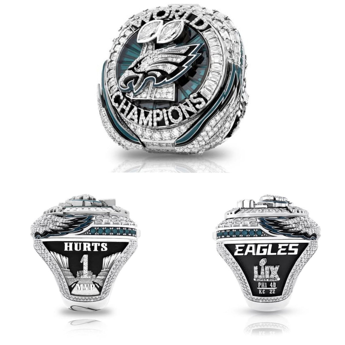 Personalized Philadelphia Eagles Super Bowl Ring - Customize with Your Name or Number - Ideal Gift for Sports Fans