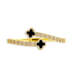 Iced Black Clover Bangle