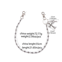 Gothic Wallet Chain for Jeans – Punk Y2K Pants Chain with Cross Charms