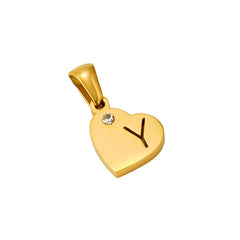 Stainless Steel Heart Initial Pendant