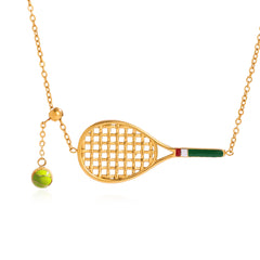 Gold Tennis Racket Necklace / Bracelet