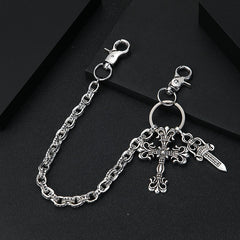 Gothic Wallet Chain for Jeans – Punk Y2K Pants Chain with Cross Charms