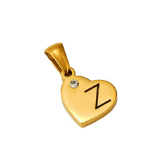 Stainless Steel Heart Initial Pendant