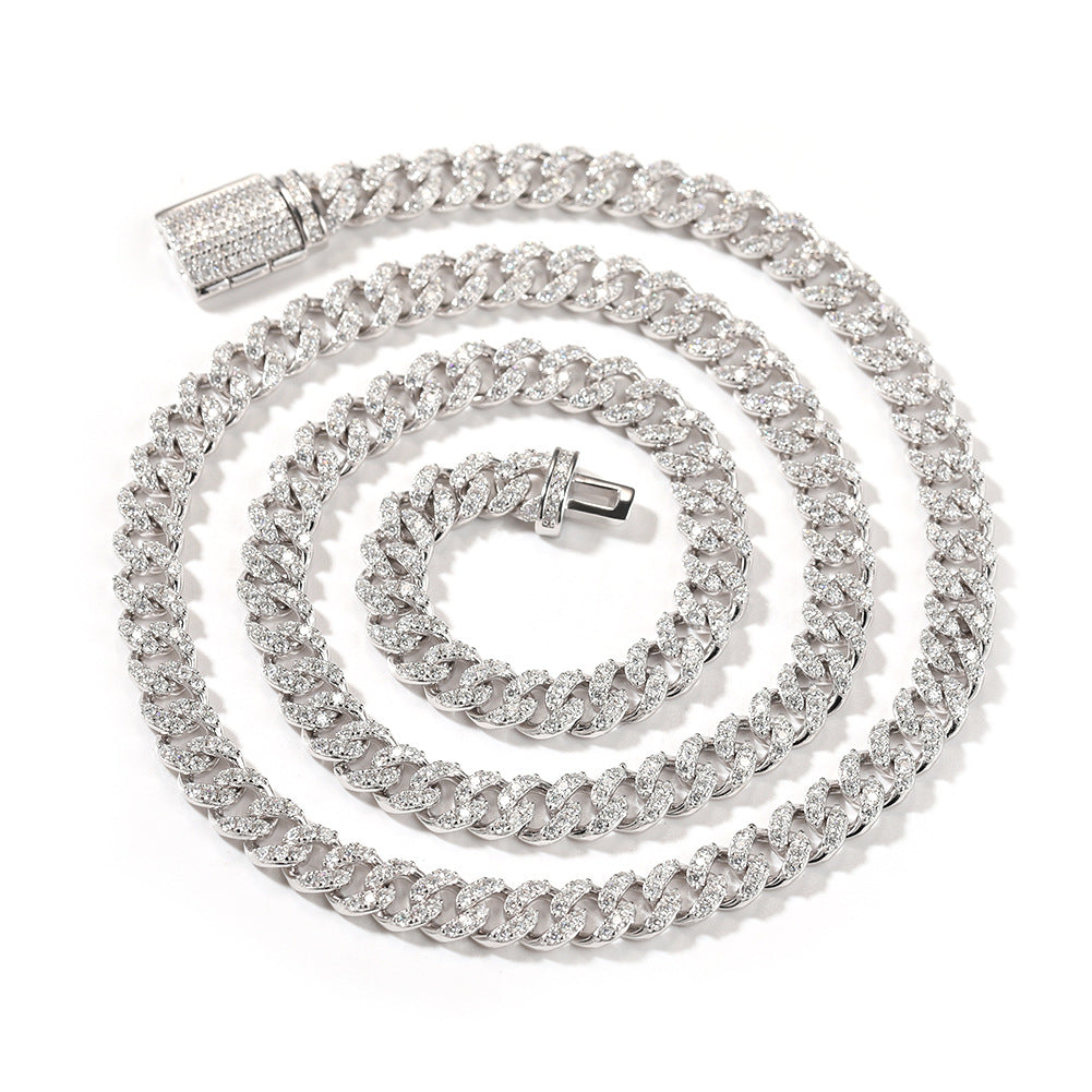 925 Silver Classic Moissanite Cuban Link Necklace