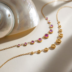 18K Gold Plated Zircon Statement Necklace