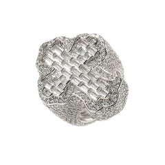 High Quality Micro Paved Cubic Zirconia Hip Hop Iced Out Cross Ring