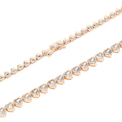 Hip Hop Heart CZ Tennis Choker Necklace For Women Party