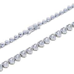 Hip Hop Heart CZ Tennis Choker Necklace For Women Party