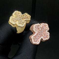 High Quality Micro Paved Cubic Zirconia Hip Hop Iced Out Cross Ring