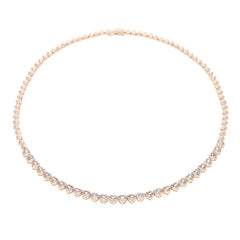 Hip Hop Heart CZ Tennis Choker Necklace For Women Party