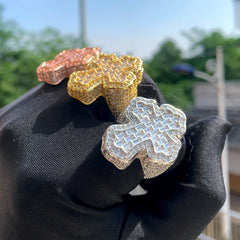 High Quality Micro Paved Cubic Zirconia Hip Hop Iced Out Cross Ring