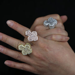 High Quality Micro Paved Cubic Zirconia Hip Hop Iced Out Cross Ring
