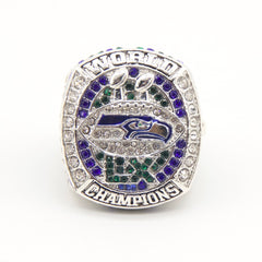 New 2025 Seahawks Championship Ring - Super Bowl 60 Fan Replica Ring - Top Detail Close-Up