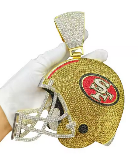 Custom Football Team Logo Helmet Pendant Necklace-Personalized Gifts for Fans