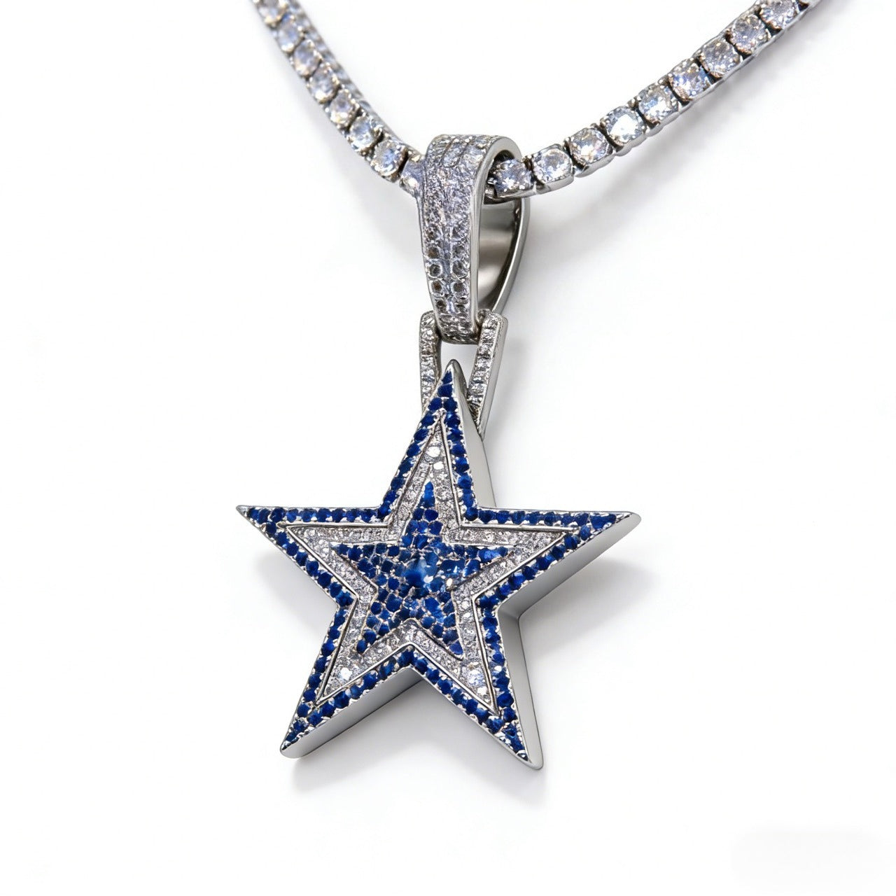 Dallas Cowboys Zircon Star Necklace - Full Length View