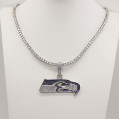 Seattle Seahawks Zircon Pendant Necklace - Game Day & Holiday Gift for Sports Fans - Image 12