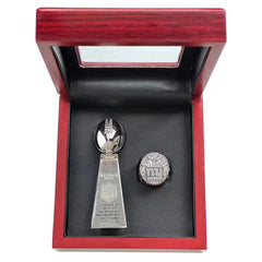 New York Giants Super Bowl Championship Ring & Trophy Set– 1986, 1991, 2008 & 2012
