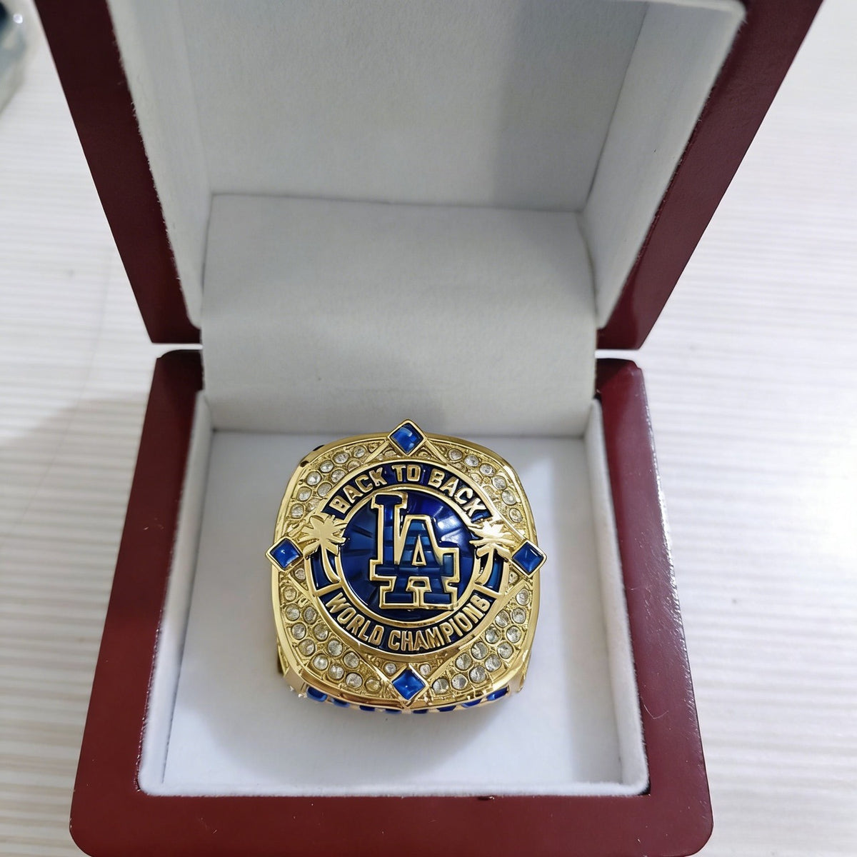 New 2025 Los Angeles Dodgers World Championship Ring - LA Baseball Fan Collectible Gift - Packaging View